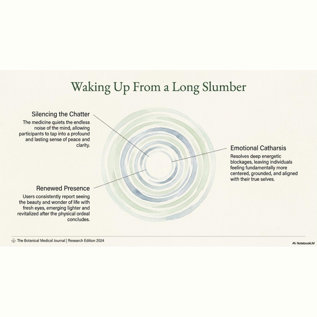 Kambo slide 08, an infographic describing subjective experiences; its effects are not established clinical outcomes
